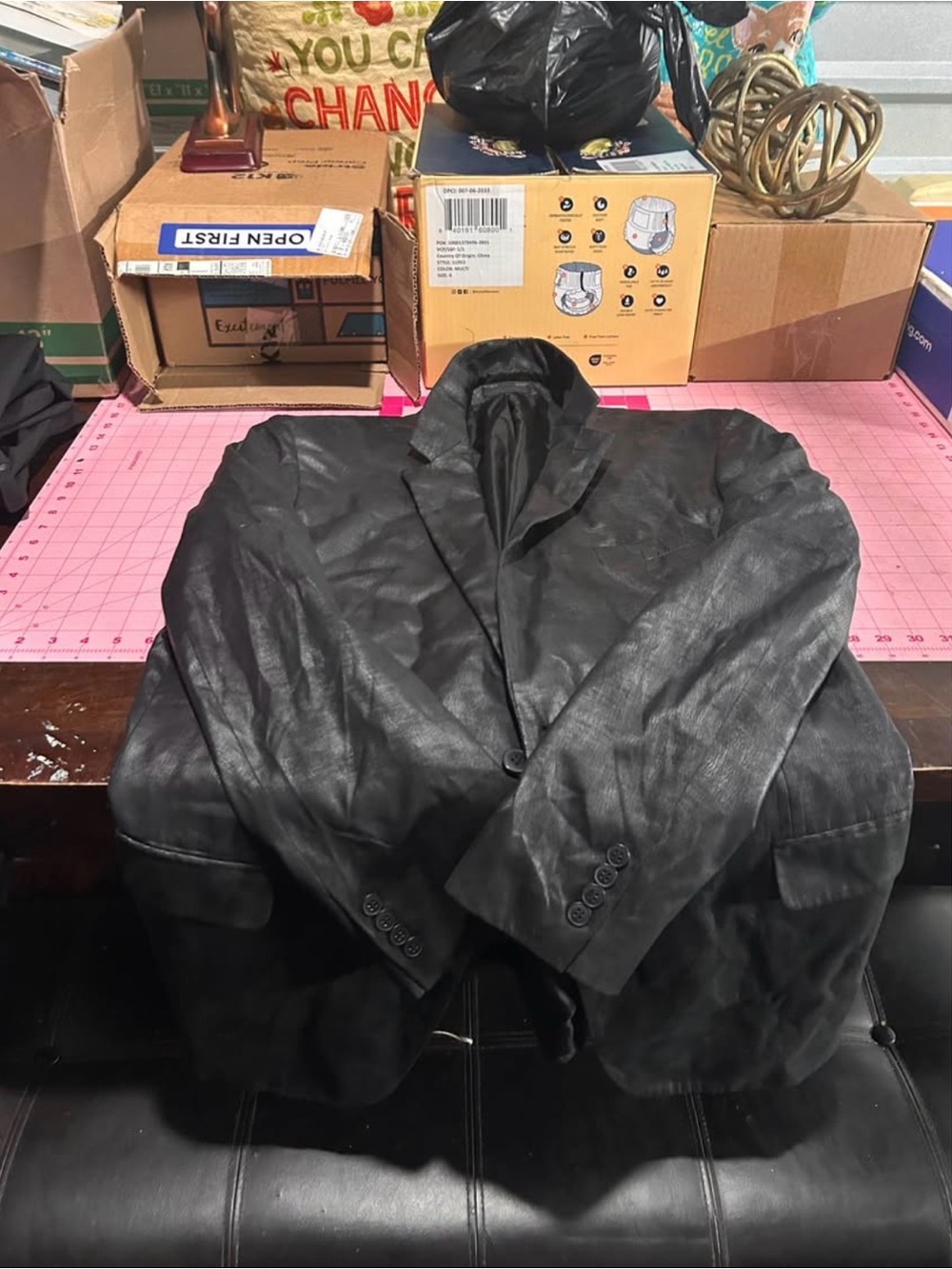 Andrew Fezza Black Men's Pea Coat - Classic Single-Breasted Style